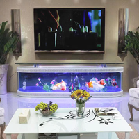Aquarium en acrylique personnalisé, grand cube transparent, réservoir de poissons, puces avant, support TV, table, pièces
