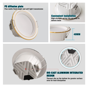 DOB SMD 5W 7W LED Downlight Dimmable 3CCT Flush Mount Spotlight Modern 4000K 6500K Recessed Round Led <b>Ceiling</b> Down <b>Light</b> - Product Image 2