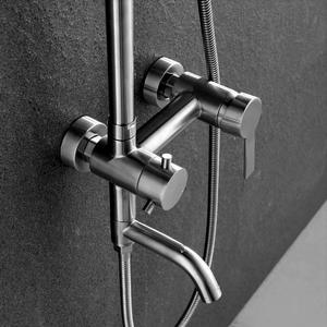 Grifo de Ducha Multifunción 4 en 1, Cuadrado, de Acero Inoxidable Sus304, Juego Completo de Grifería para Ducha, Mezclador de Baño de Acero 304 - Product Image 3