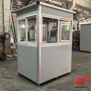 Cabina de seguridad móvil prefabricada moderna <span class=keywords><strong>Casa</strong></span> de guardia de bajo costo para uso de tienda/boleto hecha de panel sándwich - Product Image 4