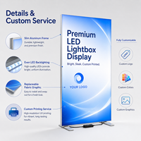 Bannière en tissu imprimée sur mesure avec éclairage LED et support pour exposition, événement, publicité, affichage rétroéclairé