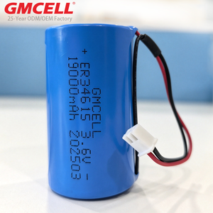 แบตเตอรี่ LiSOCl2 รุ่น ER34615 พร้อมชุดสายไฟและขั้วต่อ แบตเตอรี่โรงงาน OEM รุ่น ER14250 ER14505 ER17505 ER26500 ER34615M - Product Image 1