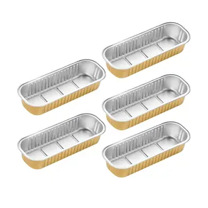 C200 Schlussverkauf Haushalt Öfen sichere 200 ml Mini-Löffel-Bäckwarenbehälter Backwaren Kuchen Durian-Schachtel rechteckige Aluminiumfolien-Schale