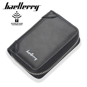 Baellerry Card Holder PU Leather Zippered Multi Slot <b>RFID</b> Blocking Credit Card <b>Wallet</b> For Women Men Everyday Use - Product Image 1