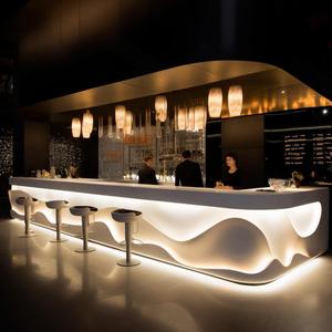 Bàn tiếp tân bằng sợi thủy tinh có thể tùy chỉnh với thiết kế cong mềm mại dành cho nội thất thương mại sang trọng - Product Image 4