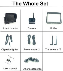 Bán chạy nhất 7 inch HD Quad View Camera giám sát ô tô Đa năng phụ kiện ô tô Bus Van ngược xe tải Màn hình không dây và camera ô - Product Image 5