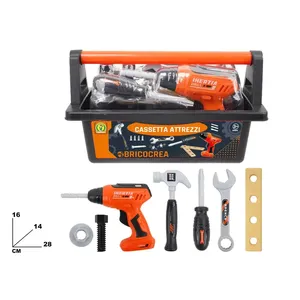 Coffret d'outils Bricocrea avec perceuse, marteau, clé et tournevis pour enfants de 3 ans et plus - Product Image 1