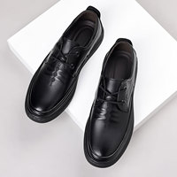 Nouvelle collection printemps, chaussures décontractées en cuir véritable pour hommes, à semelle épaisse, à lacets, mocassins