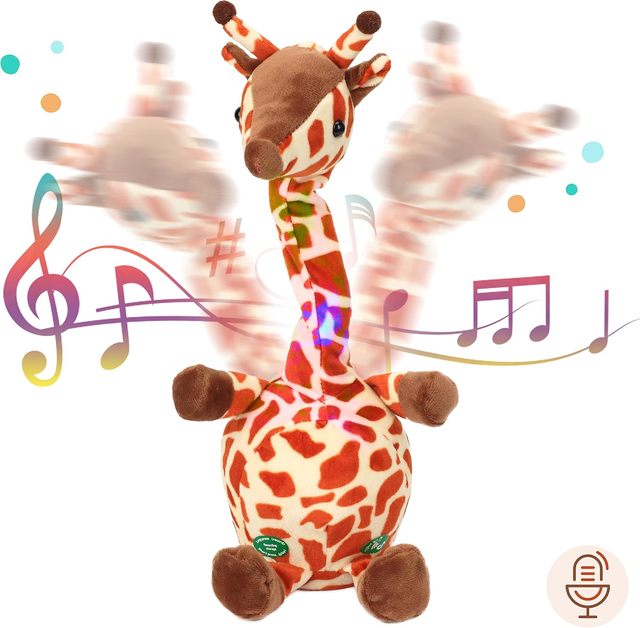 Fun Interactive Electric Giraffe Plush Toy Dancing & Singing with Music Recording Novelty & Gag Toy Made of Fabric