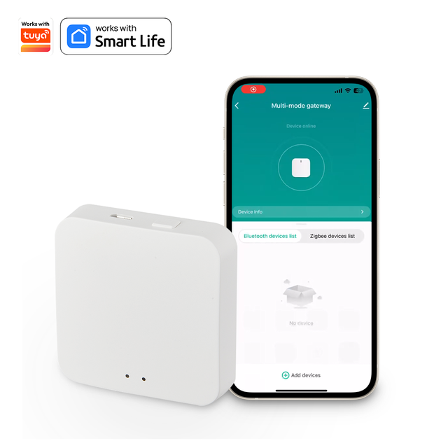 Zigbee 3.0 Wireless Hub Modern PC Material Alexa & Google Assistant Compatible Tuya WiFi & Zigbee Gateway Hub