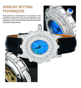 Mode luxe dames montres femmes personnalisé diamant lunette concepteur en acier inoxydable montres mécaniques fabrication - Product Image 2