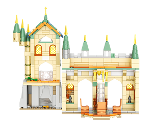 Decoraciones Creativas al por Mayor de Fábrica, Juguetes y Adornos de Ensamblaje DIY, Modelo de Bloques de Construcción de Castillo de Sombra Verde Bosque Mágico - Product Image 1