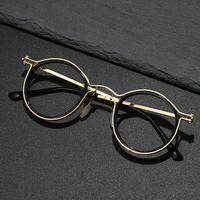 Lunettes de style punk rétro unisexe, monture en métal légère, anti-lumière bleue, monture optique