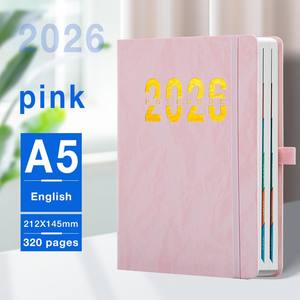 Agenda 2026, <span class=keywords><strong>une</strong></span> <span class=keywords><strong>page</strong></span> par <span class=keywords><strong>jour</strong></span>, 365 jours, planificateur quotidien en anglais, carnet de gestion quotidienne, carnet à couverture en PU - Product Image 6