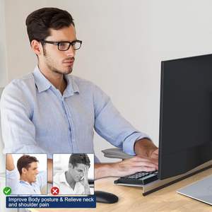 ยืนคีย์บอร์ดคอมพิวเตอร์อลูมิเนียมอัลลอยด์เอียงตามหลักสรีรศาสตร์กรณีซิลิโคนที่วางถาดกันลื่นพิมพ์ง่ายแผ่นโลหะการผลิต - Product Image 5