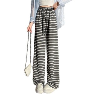 Pantaloni a vita alta a righe a gamba larga in cotone a <span class=keywords><strong>costine</strong></span>, stile cinese, alla moda, nuovi, di tendenza, che valorizzano l'altezza e snelliscono, bestseller primaverile - Product Image 5