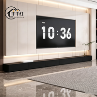 Mueble de TV de Panel de MDF Personalizado, Moderno y Ecológico para Sala de Estar, Diseño Compacto con Simulación de Llama Atomizada Integrada