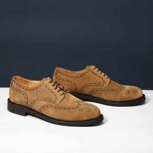 <span class=keywords><strong>Scarpe</strong></span> Derby Brogue Vintage Fatte a Mano per <span class=keywords><strong>Uomo</strong></span>, Allacciate, Casual, in Pelle Scamosciata, Stile Britannico - Product Image 5