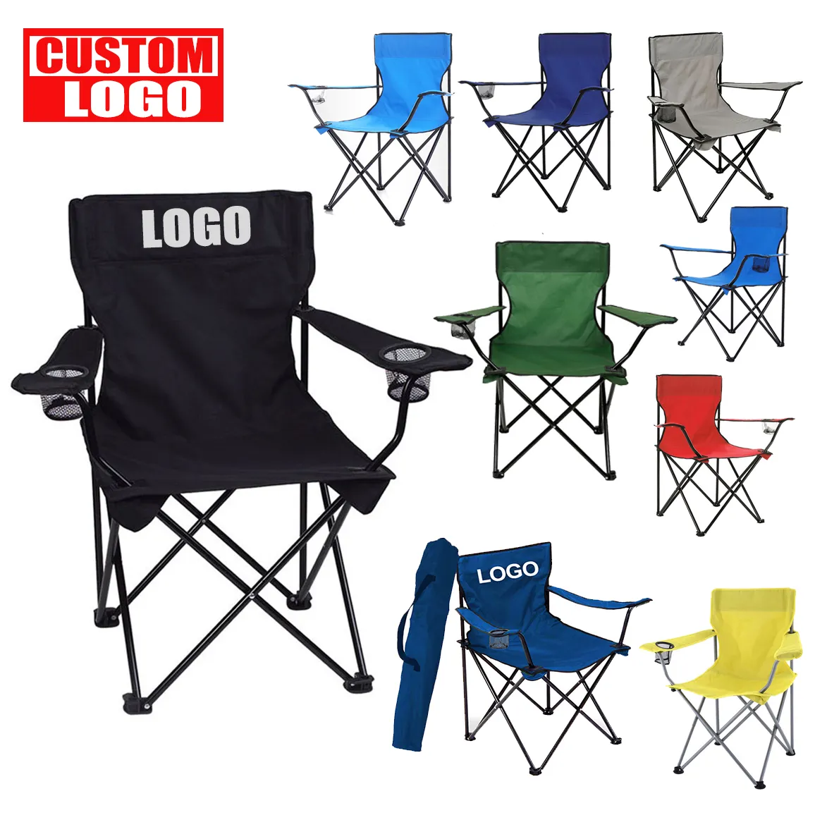 מותאם אישית עיצוב לוגו מודפס חיצוני חוף כיסא נייד תרמיל כיסא דיג טיולים מתקפל מתקפל קמפינג כיסא