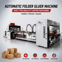 Máquina Automática para Plegar y Encolar Cartones, para Línea de Producción de Cajas de Cartón Corrugado, Maquinaria de Empaquetado de Alta Velocidad, Máquina para Encolar Cajas de Cartón