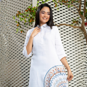 Vestido Maxi de Polilino Blanco Premium, Duradero y de Alta Calidad, con Bordado, Casual para Mujer, al por Mayor - Product Image 5