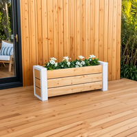 Grande jardinière en bois surélevée en cèdre contemporain Pieds écologiques pour kit de lit de jardin extérieur pour herbes et légumes faits à la main