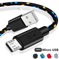 Câble Micro Usb, 0.2m/1m/2m/3m, en Nylon tressé, modèle classique, bon marché, pour synchronisation de données, volume V8, en vrac
