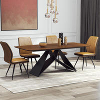 Meubles nordiques de qualité chaude résistants à l'usure Tables en bois modernes Table à manger en bois de chêne noyer Tables et chaises en bois massif