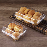 Contenants à clapet jetables transparents en plastique PET pour gâteau cookie choux Swiss Roll Dessert pâtisserie