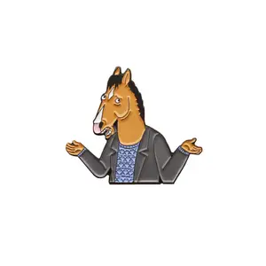 BoJackホースマンピンは楽しい物語を集める金属漫画ブローチバッジバックパック襟飾る男性女性ファッションジュエリーギフト