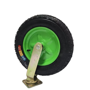 HS Aufblasbares pneumatisches industrielles drehbares <span class=keywords><strong>14</strong></span>-Zoll-Gummi-Lenkrad mit Seiten bremse für Trolley-Handwagen - Product Image 3