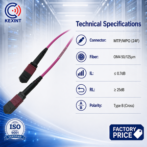 <span class=keywords><strong>สาย</strong></span>แพทช์ไฟเบอร์ออปติก Kexint 24 คอร์ MPO MTP แบบ OM4 มัลติโหมด LSZH สำหรับศูนย์ข้อมูล เครือข่าย 40G/100G - Product Image 3