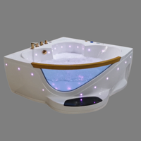 Nouveau modèle avec système intelligent, baignoire d'angle en acrylique écologique pour 2 personnes, bain à remous, spa jacuzzi avec 6 jets pour villas