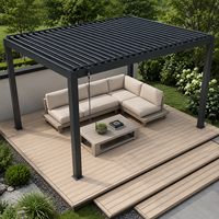 Pergola en aluminium à lames orientables manuelles, imperméable, pour jardin, patio, cour arrière, terrasse
