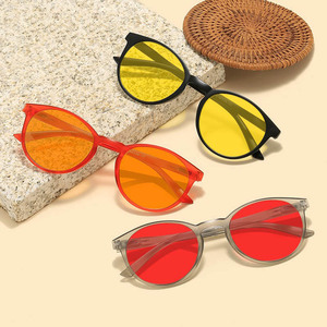 Ücretsiz Numune Hızlı Teslimat Anti Mavi Işık Gözlük Çerçevesi Renkli Lens Cam Yuvarlak Retro Bilgisayar Gözlüğü - Product Image 2