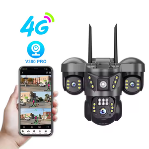 V380 새로운 태양광 발전 VTS29 12MP 보안 CCTV 무선 LTE 4G 네트워크 PTZ 트리플 렌즈 스마트 3 렌즈 및 3 스크린 태양광 카메라 - Product Image 2