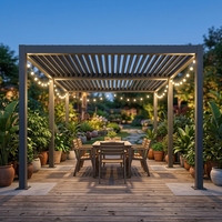 Pergola motorisée à toit à lames orientables en aluminium avec télécommande pour restaurants commerciaux et repas en plein air