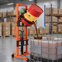Lève-fût manuel professionnel robuste Fluentwonder en acier à 360 degrés avec verrou de sécurité, hauteur de levage 2000 mm pour fûts de carburant/huile