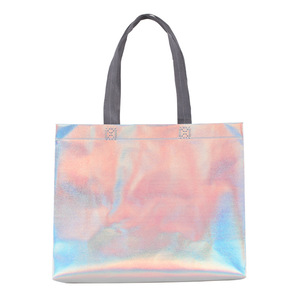 2025 New Iridescent <strong>Bag</strong> Holographis Glitter Reusable Non-woven <strong>Silver</strong> Metallic Laser Shopping <strong>Bag</strong> Sublimation <strong>Tote</strong> <strong>Bag</strong> - Product Image 3
