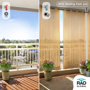 Cortinas para Exteriores Beige de HDPE con Ojales, 150 GSM, con Elegancia Neutral Suave y Tela Transpirable Resistente a la Intemperie para un Balcón con Estilo - Product Image 2