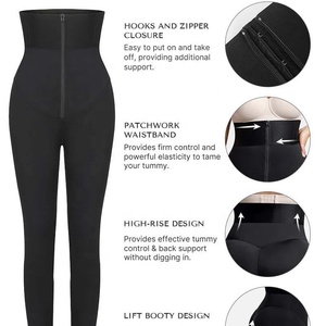 Leggings de mujer de cintura alta con control de abdomen, pantalones de entrenamiento moldeadores, levanta glúteos, realza la <span class=keywords><strong>forma</strong></span>, diseño con cremallera, para yoga y <span class=keywords><strong>gimnasio</strong></span> - Product Image 5