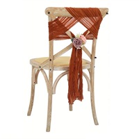 Nœuds de chaise en gaze vert foncé élégants pour mariages, banquets, fêtes, décorations de dossier de chaise en tissu de fromage