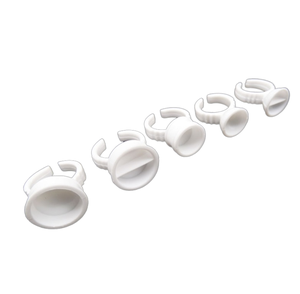 100pcs Plastic <b>Lash</b> Glue Rings Various Sizes Custom Package Eyelash Extension <b>Adhesive</b> Holder - Product Image 1