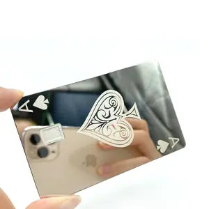 En blanco sublimación de espejo de Metal grabado NFC negocio tarjeta Tarjeta de Visa láser de Metal de crédito Tarjeta de banda magnética