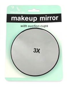 Specchio per il Trucco Mactien con Ingrandimento 3X, Specchio da Tavolo Rotondo Argento con Ventose - Product Image 1