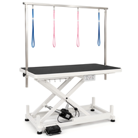 Table de toilettage professionnelle pour animaux de compagnie XY ACMR02 avec élévateur électrique, hauteur réglable, structure stable et bras de toilettage multi-boucles