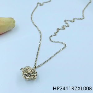 Collana a maglie alla moda con oro placcato titanio e ottone diamanti e perle Set per usura quotidiana e feste - Product Image 1