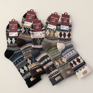 Retro Ethnic Style Cashmere Mid-Calf <b>Socks</b> For Women Autumn Winter Warm <b>Wool</b> <b>Socks</b> Thermo Comfortable Fit - Product Image 4