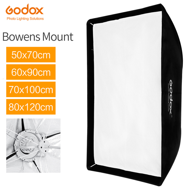 Godox SB-US 50x70cm 60x60cm 60x90cm 70x100cm 80x120cm Portable Rectangular Umbrella Softbox with Bowens Mount for Speedlite