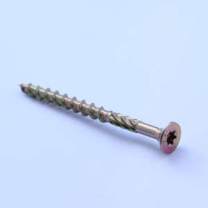 Buena calidad <span class=keywords><strong>Pozi</strong></span> Drive doble cabeza avellanada plana Csk rosca completa C1022 tornillos autorroscantes de aglomerado de madera chapada en zinc amarillo - Product Image 1